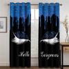 Luxury Thin Shading Window Curtains for Living Room, Girl Eyelash Eyebrow, Cheap 3D Print, Bedroom Decoration On Sale, 2 Pieces