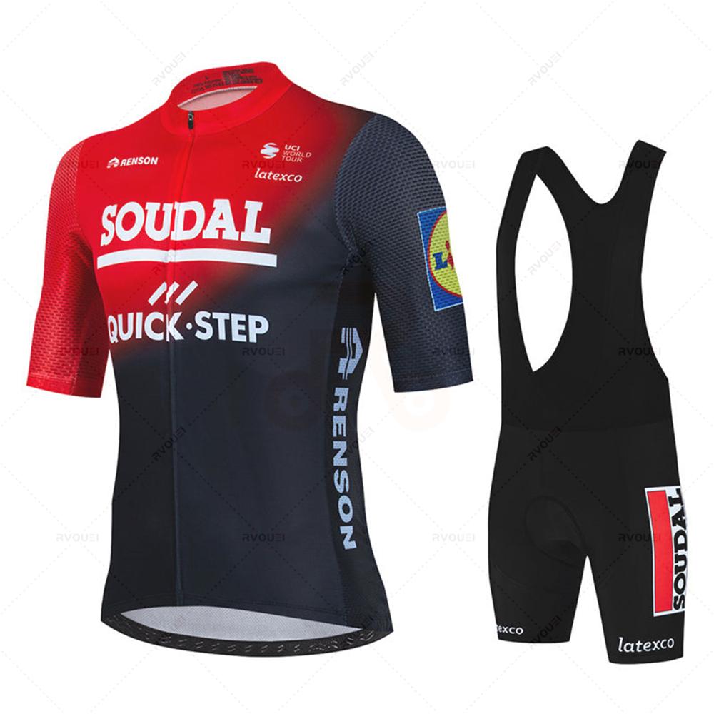 Комплект летней велосипедной формы Soudal Quick Step Team, дышащая мужская одежда для МТБ, велоформа, костюм