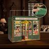 Набор для создания книжного уголка 'Pixie Curio', Миниатюрный домик-кукольный домик, Деревянная 3D-пазл, Магазин волшебных конфет, Светодиодный сенсорный переключатель, Распашная дверь на 180 градусов, Акриловое витринное окно