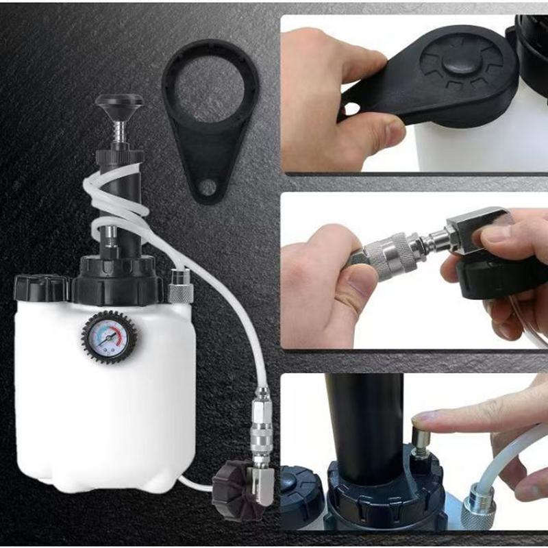 3L Car Manual Brake Fluid Bleeder Kit Vacuum Brake Pressure Fluid Pump Professional Brake Flush Machine Pneumatic Brake Bleeder
