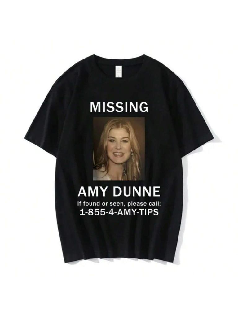 Summer Amy Dunne Missing Poster Hip Hop Rapper Men Women T-Shirt O-Neck Short Sleeves Fashion Casual Unisex Oversized Tshirt