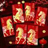 Cartoon Printing Red Envelope with Vibrant Horse Design Gift Bag Red Packets  Spring Festival