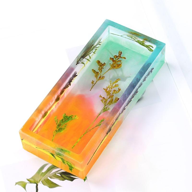 Storage Box Silicones Mold Rectangular Shape Box Case Epoxy Resins Molds Aromatherapy Gypsum Organizers Mould Table Decors