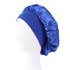 New Women's Satin Solid Wide-brimmed Sleeping Hat Unisex Head Wrap Elastic Band Cap Hair Care Bonnet Night Hat Bonnet De Nuit