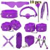 VaHppy SM BDSM Bondage Exquisite Sets 4colors Plush Leather Erotica Sex Toys for Couples Handcuffs Flirting