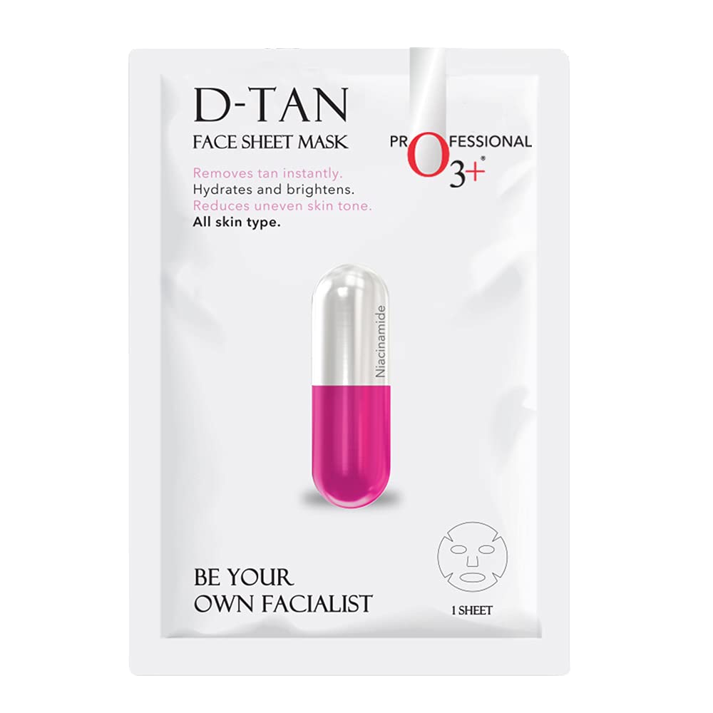 O3+ Facialist Dtan Face Sheet Mask With Niacinamide 30g Pack Of 1 Brightening Dark Spot Care