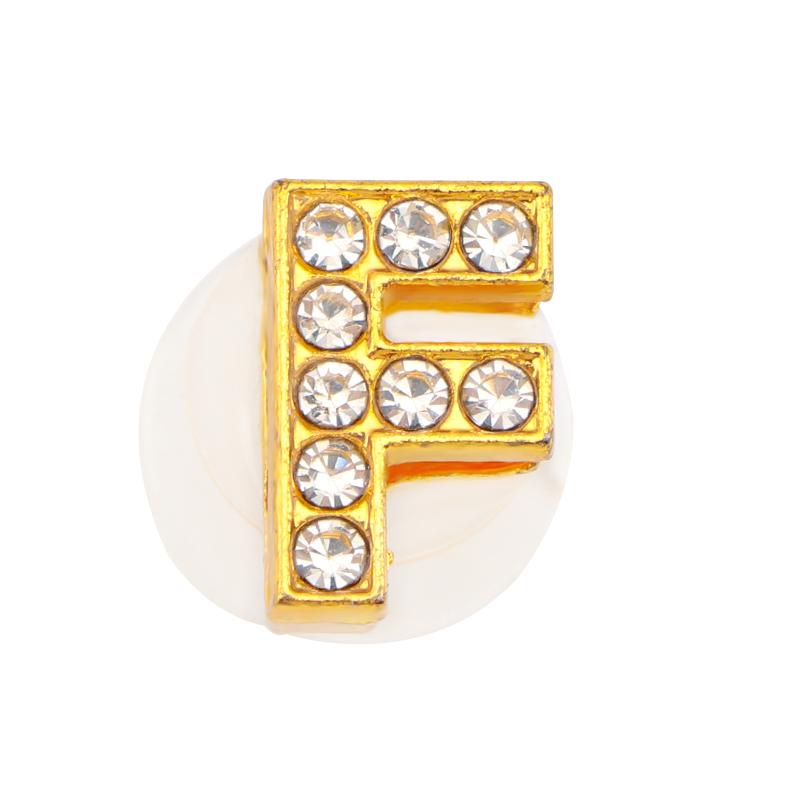 Новые золотые буквы алфавита, шармы для обуви, металлическая кнопка, стразы, корона, украшения для обуви, аксессуары для садовой обуви для женщин, мужчин, 1 шт.