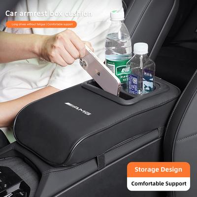 Мягкая кожаная подушка-подлокотник с подстаканником для Mercedes Benz AMG W205 W203 W204 W211 W212 W213 W206 W210 W124 W246