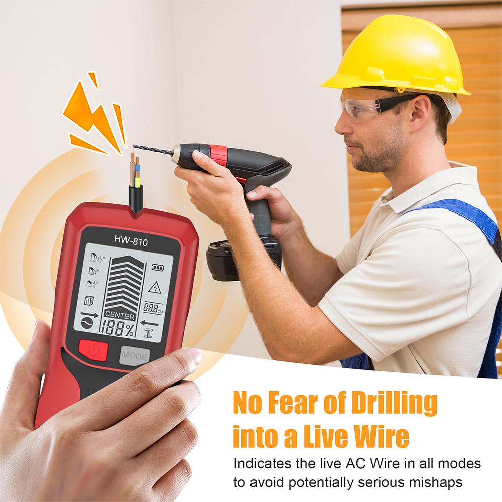 Handheld 6 in 1 Metal Detector Wall Finders Multifunction Wood Stud Finder Metal Pipes AC Wire Metal Depth Measure Floor Scanner