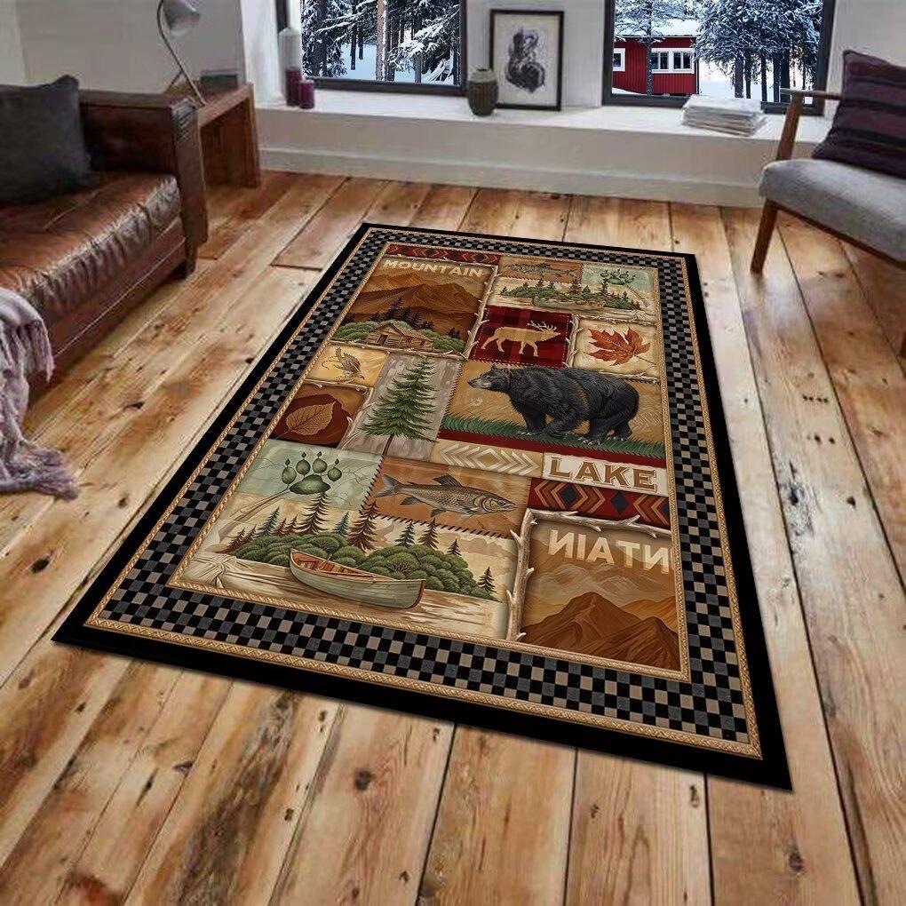 Американский Ретро Ковер Животная Тема Домашний Декор Ковер Стиль Мид-сенчури Модерн Гостиная Спальня Кабинет Нескользящий Коврик