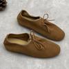 Handmade Genuine Leather Flats Retro Soft Cowhide Loafers Versatile Soft Soled Women's Shoes
