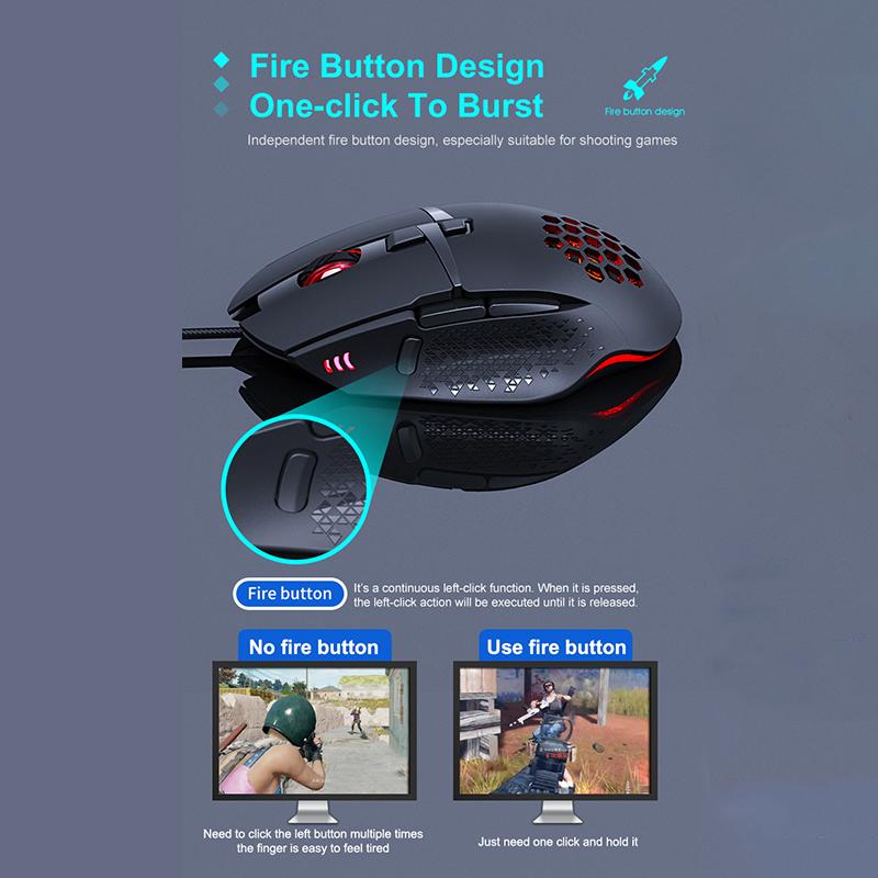 iMICE T90 Новая проводная мышь, полая игровая мышь, 8 клавиш, светящаяся, 7200 точек на дюйм, игровая проводная мышь для ПК, компьютера, планшета, ноутбука