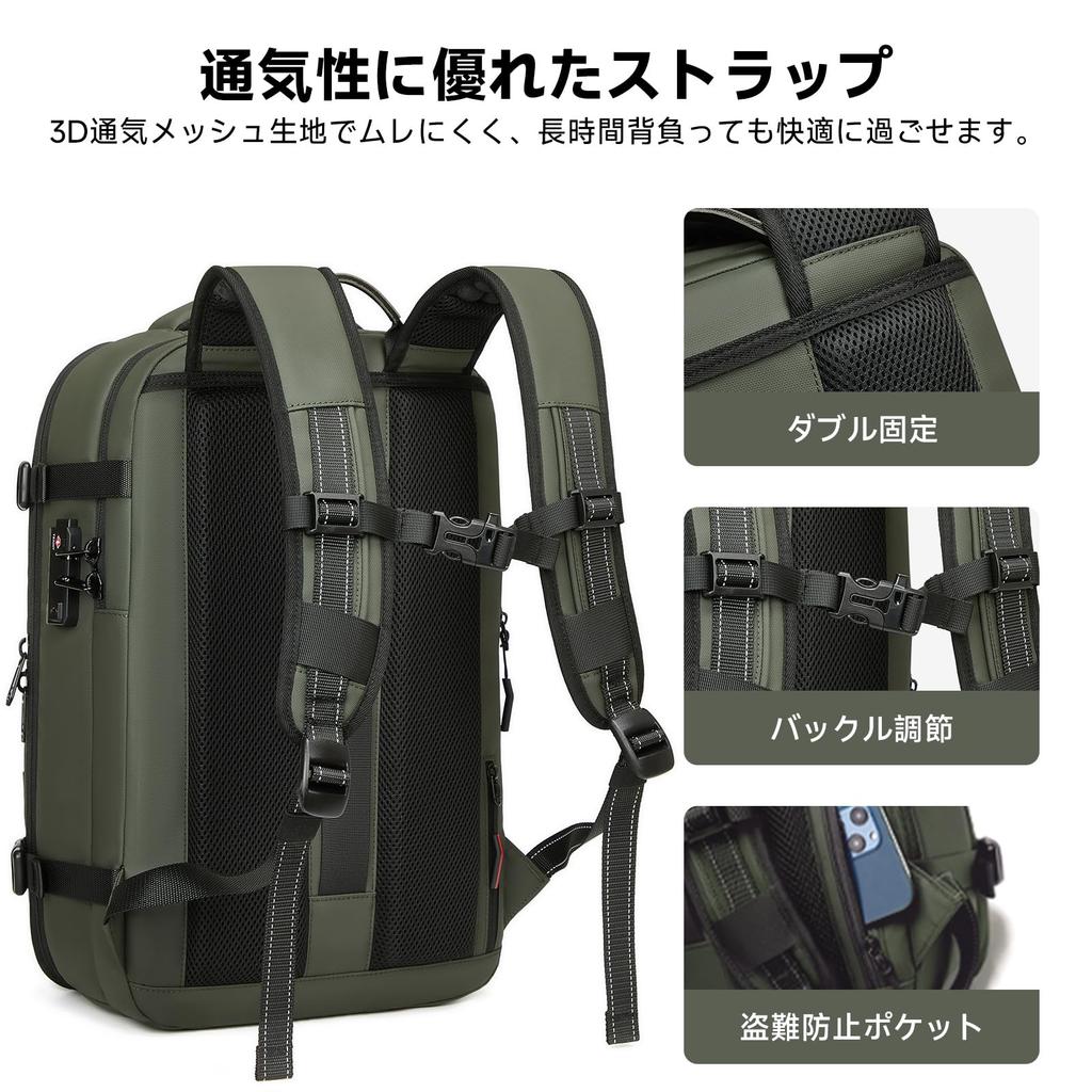 Мужской деловой рюкзак Sea Choice, вакуумная компрессия, расширяемый, вместимость 50 л, водоотталкивающий, подходит для 17-дюймовых ноутбуков и формата A4, с кодовым замком TSA,