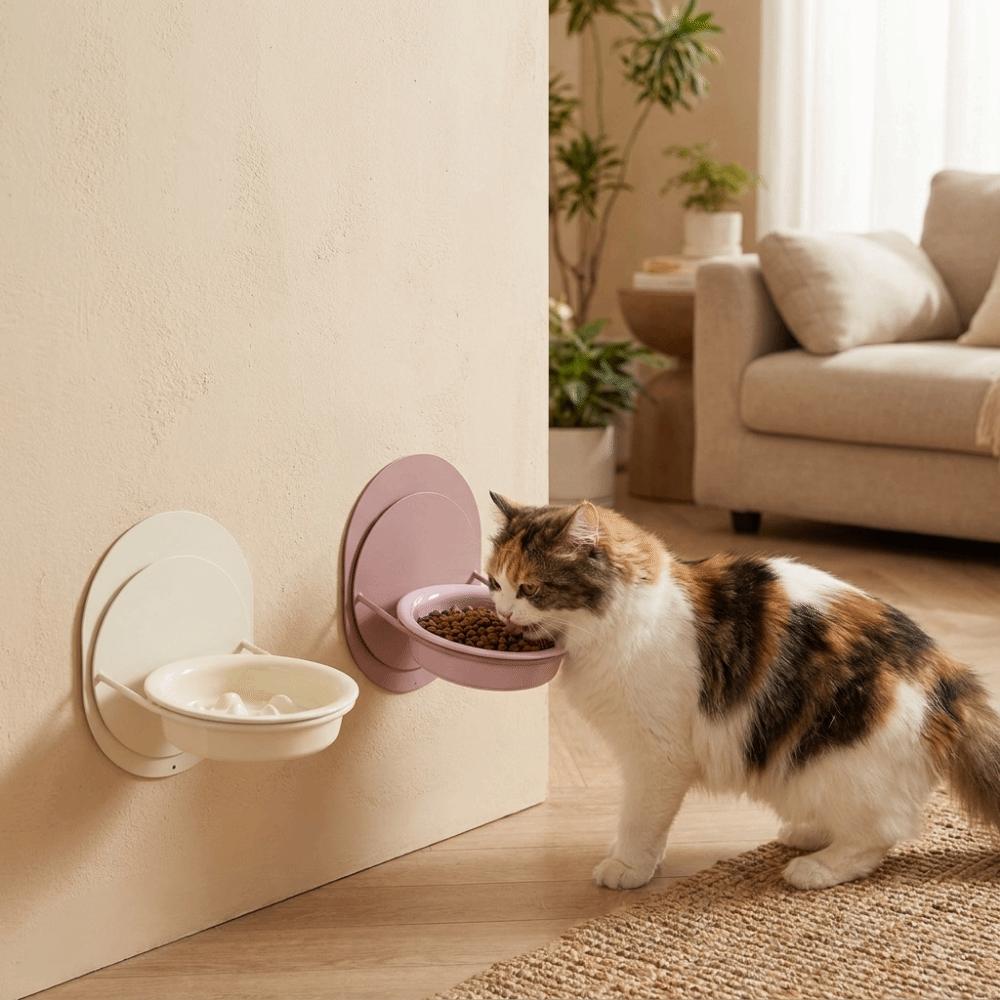 Adjustable Height Ceramic Cat Bowl Neck Protection Pet Feeding Dish Pet Supplies