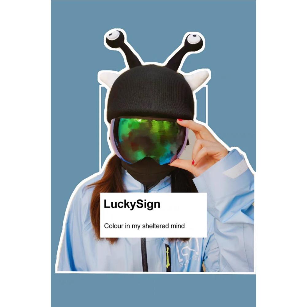 Ski Helmet Hat Cover Cute Cartoon Cat Ears Baby Same Single and Double Board Battery Helmet Cover Unisex