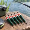 Fishing Bobbers for Nearshore Rock Angling and Coastal Casting, 5-Piece Molded Set with Tapered Shapes and Central Shafts