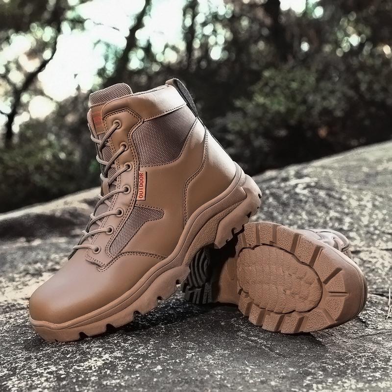 Men's High-top Hiking Boots Outdoor Shoes Military Boots Rubber Sole Large Size39-46