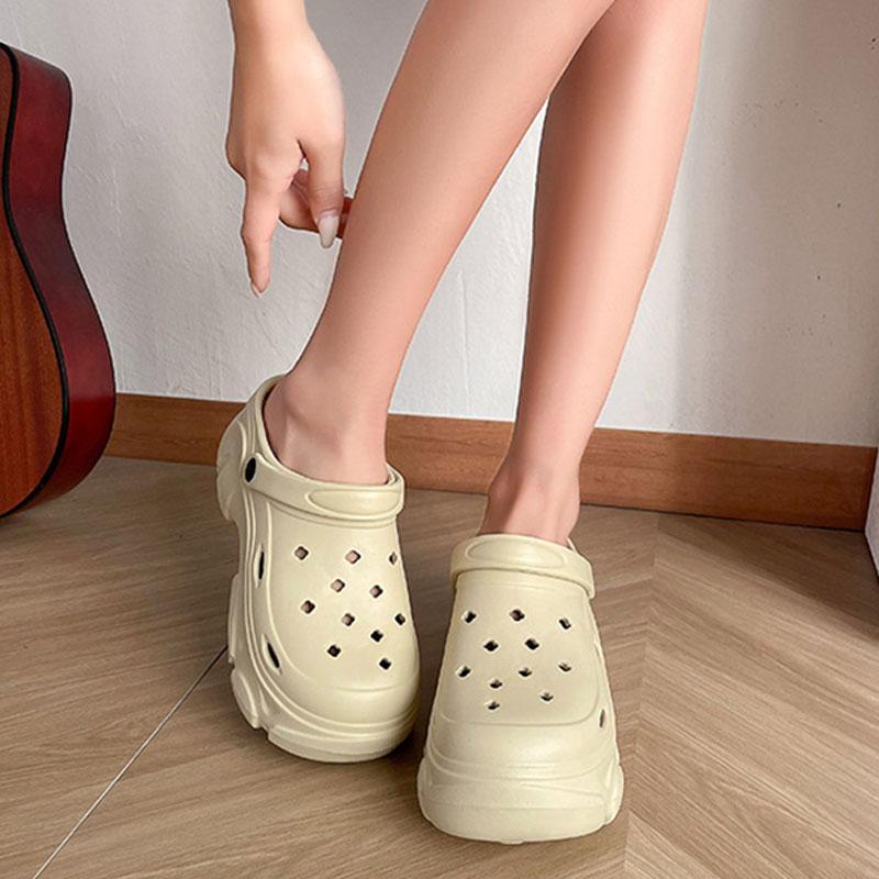 Women Sandals Hole Shoes Wedge Super High Heels Beach EVA Light Home Slippers
