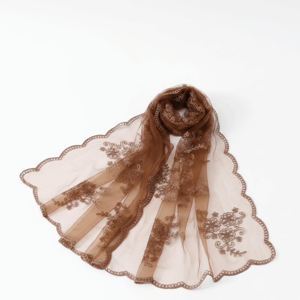 Breathable Floral Headwrap Lightweight Long Lace Scarf Neck Wrap Summer Hijab Travel Photoshoot