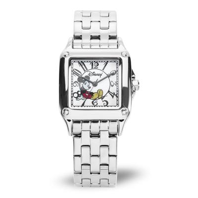 Женские аналогово-кварцевые часы Disney Mickey Mouse с ремешком из нержавеющей стали, серебристые, 18 (Модель 51107-3-A-1)