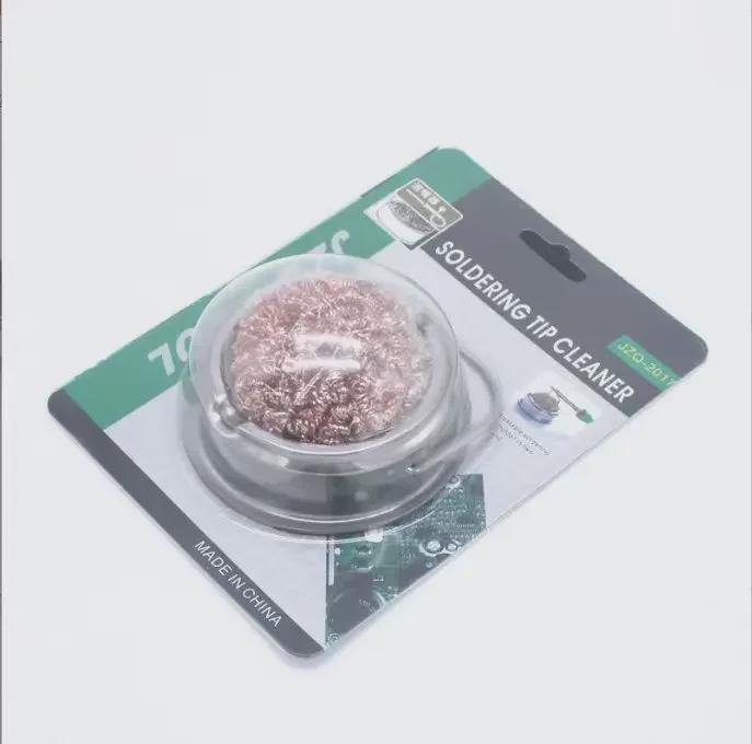 Очиститель полости паяльника из нержавеющей стали с основанием и медным шариком, поглощающим олово