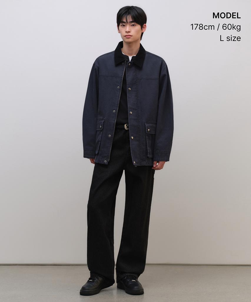 Musinsa Standard Pigment Canvas Hunting Jacket [Navy]