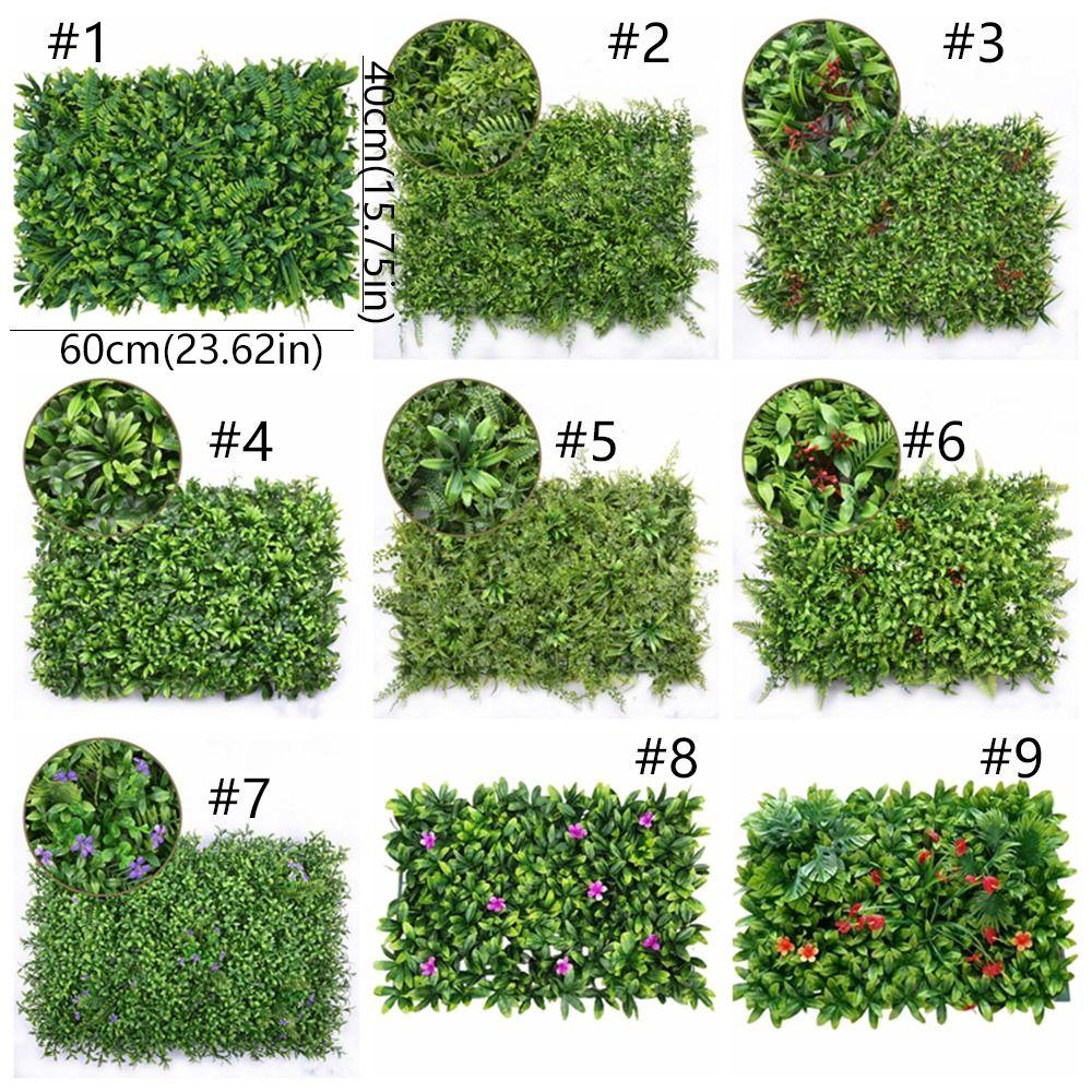 Square Shape Artificial Grass Wall Panel 40*60cm Size Privacy Fence Panel Indoor Decor