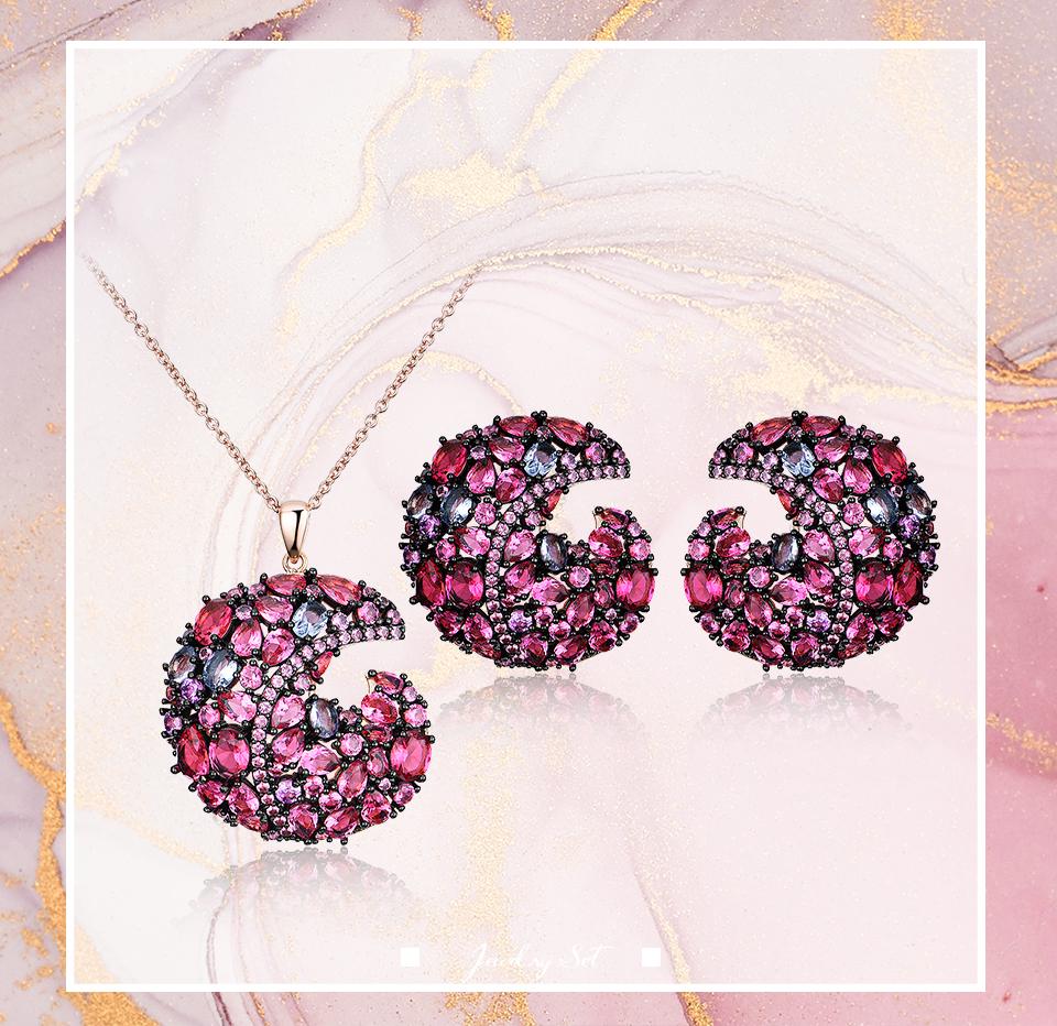 Umcho Серьги-гвоздики из стерлингового серебра 925 пробы, ожерелья для женщин, на день рождения, свадьбу, эффектный романтический подарок, комплект ювелирных изделий