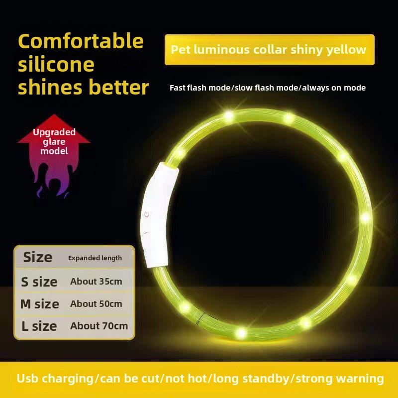Светодиодный ошейник для домашних животных, светящийся ошейник для собак, USB-зарядка, ночной светящийся ошейник для собак, товары для животных