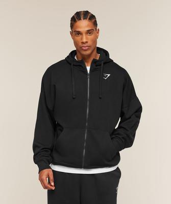 Толстовка Crest Oversize на молнии, черная A5a9t Bb2j