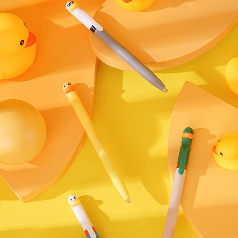 4 шт. Ручка для письма, Милая и забавная ручка в стиле, Креативная вращающаяся гелевая ручка, Гелевая ручка-пищалка в виде цыпленка, 0,5 мм, Черная, Канцелярские товары