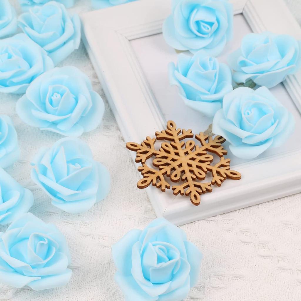 200 шт. искусственных роз, искусственные головки цветов, розы без стеблей, 5 см, пенопластовые розы, искусственные головки цветов для поделок, свадебных украшений для детского душа