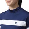 Женская футболка FootJoy с коротким рукавом и воротником-стойкой, темно-синяя, размер S (FJW-S24-S09, 81942-S)