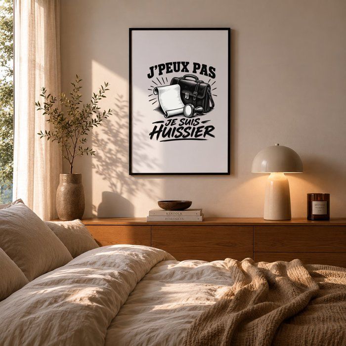 Poster J’peux pas je suis Huissier J'peux pas minimaliste | Affiche Papier Photo 310 g Finition Perlée Format Taille A4