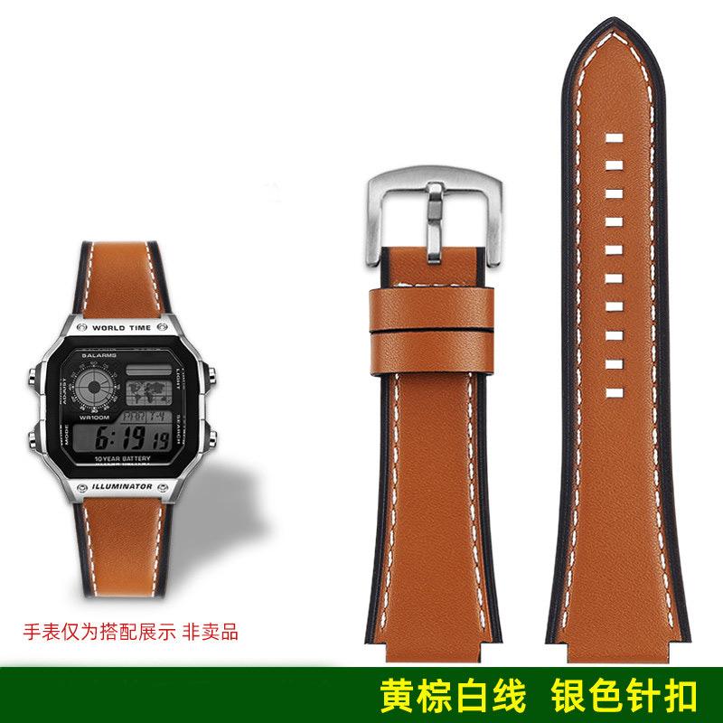 AE1200 A158 Ретро Натуральная Кожаная Ремешок Для Casio DW-H5600 A168 AE1300 Винтажный Браслет Часов Мужской Выпуклый рот Бычья кожа Браслет 18 ММ