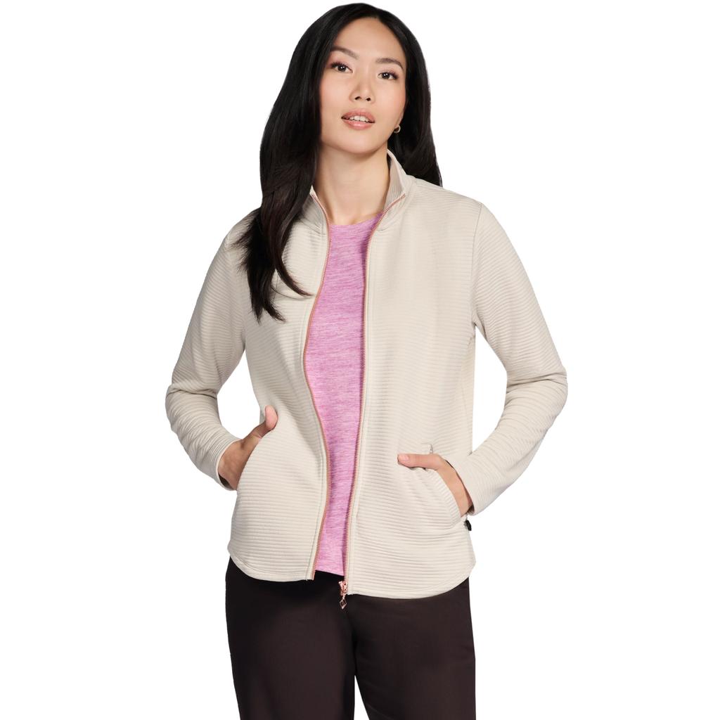 Skechers Худи без капюшона GoWalk Shine, женская бежевая толстовка