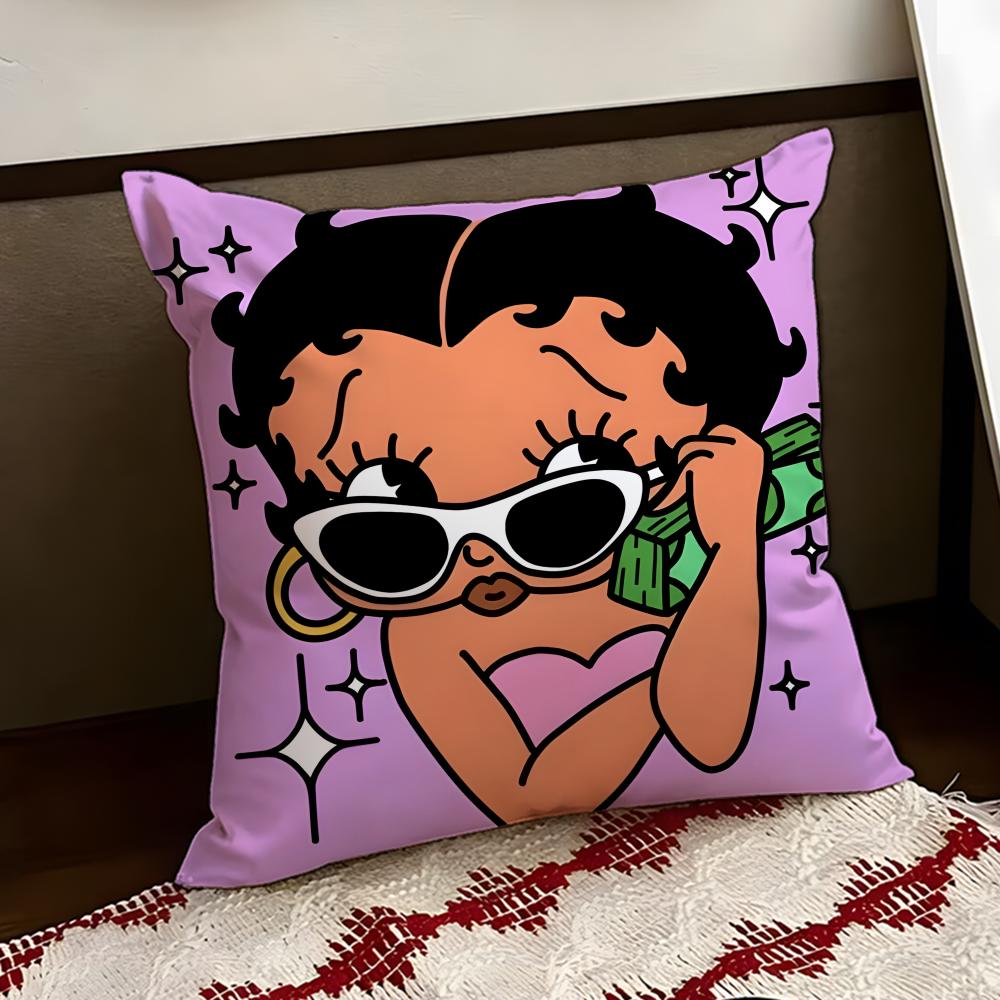 Cute BBetty BBoop Cushion Cover Reversible Soft Durable Pillow Cover Home Car MultiScene Use for Daily Comfort