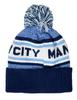Fan Ink Manchester City Beanie Knit Ski Licensed M City Winter Large Hat, Hat, White, White,