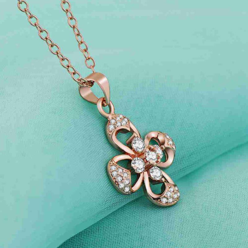 Универсальное колье из розового золота и серебра 925 пробы