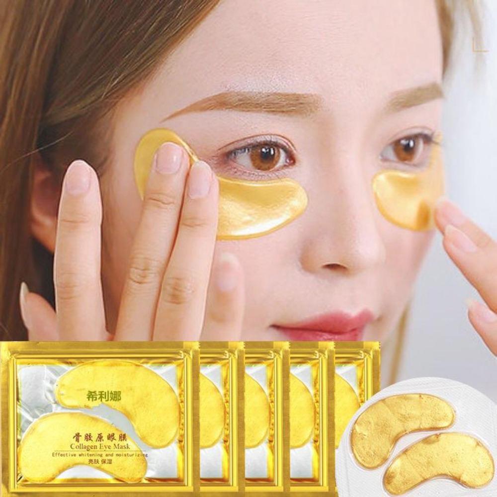 Коллагеновая золотая маска для глаз для удаления мешков под глазами и гусиных лапок, увлажняющая маска для глаз