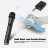 Universal VHF Wireless Handheld Microphone with Receiver for KaraokeBusiness Meeting Black