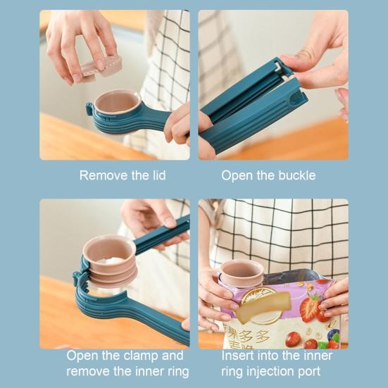 Bag Clip with Pour Spout Food Bag Clips for Sealing Reusable Plastic Cap Sealer