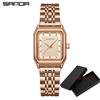Sanda Top Brand Trendy Elegant Design Rectangle Dial Water Resistant Quartz Movement Business Women Arrival Analog Wrist Watch