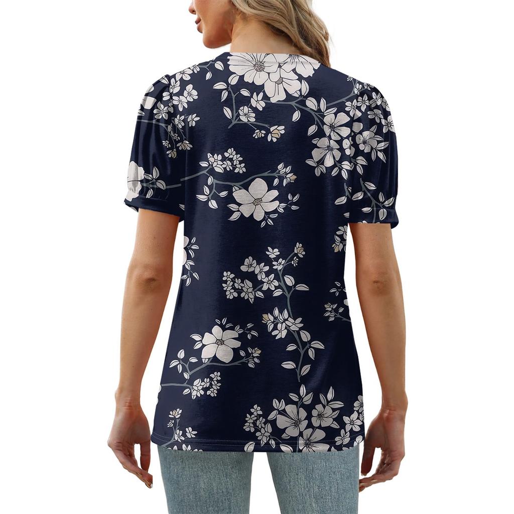 Женские летние топы с коротким рукавом и V-образным вырезом, свободные повседневные футболки