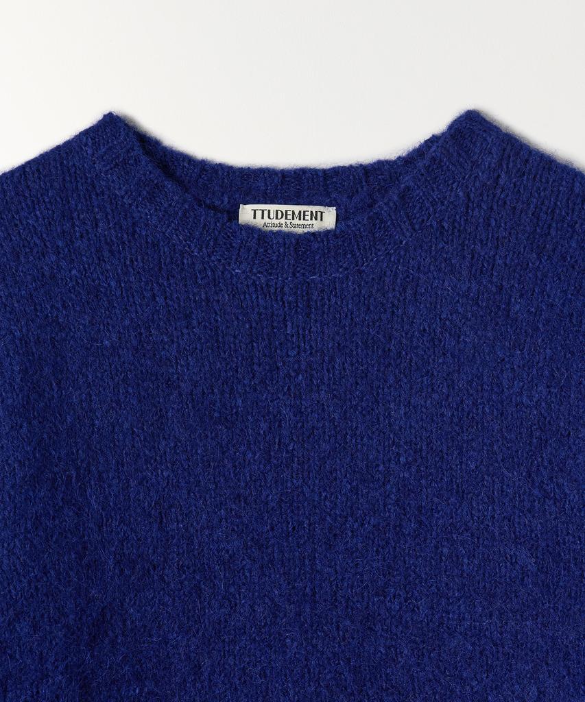 TTUDEMENT Alpaca Round Pullover Blue
