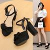 High Heeled Shoes for Women, New Summer Collection, Thick Heel, Waterproof Platform, Single Buckle with Bow Sandals