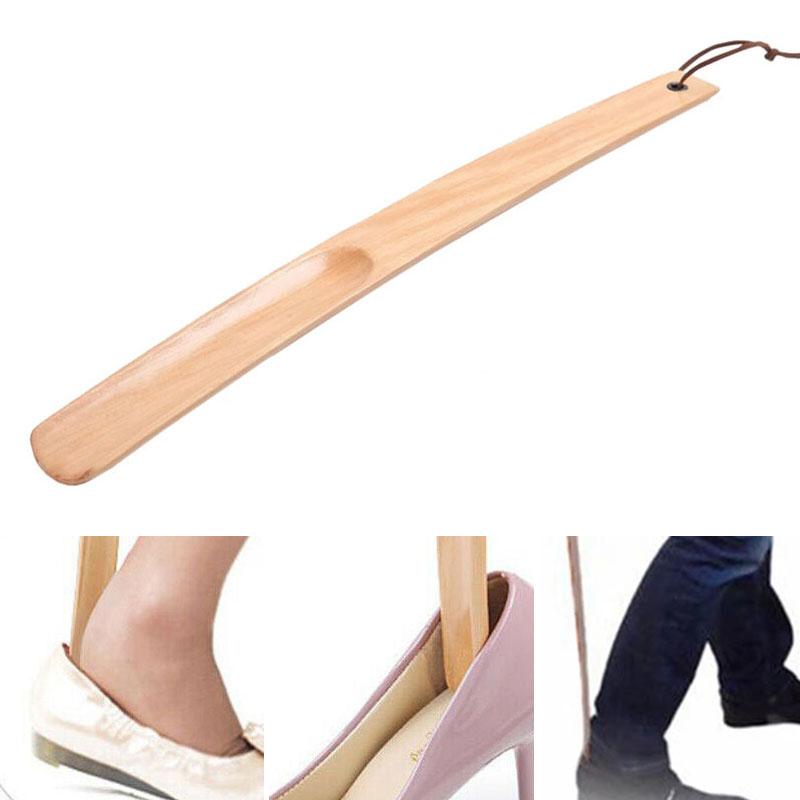 38 см Практичный женский и детский рожок для обуви с деревянной длинной ручкой и подвесной веревкой