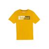 Casual Loose Round Neck Printed Short Sleeve T-Shirt Men Tops Ginger-Yellow A2EM6-311
