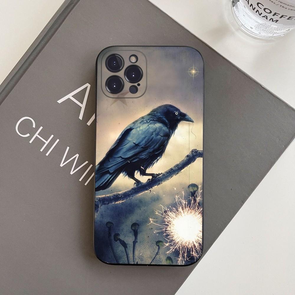Чехол для телефона с узором ворона для iPhone 15 14 11 12 13 Mini Pro XS Max Чехол 6 7 8 Plus X XR SE 2020 Funda Shell