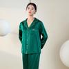 Yuyue Women's Long-Sleeved Mulberry Silk Pajamas: Breathable and Loose-Fitting Sleepwear for Spring and Summer.